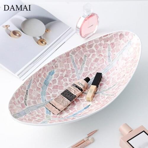 Natural Shell Wood Trays Decorative Handmade Fruit Snacks Bowls Cake Dessert Plates Dressing Table Jewelry Display Storage Tray