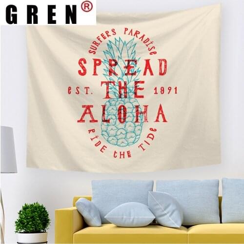 GREN Pineapple Abstract Tapestry Wall Hanging Carpet Beach Towel Background Cloth Blanket Yoga Mats Art Bedroom Dorm Home Decor