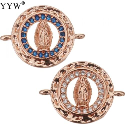 Hollow Double Hole Connectors Charms Round Faith Pendants Connector Jewelry Making Findings Accessories For Diy Jewelry 10pcs