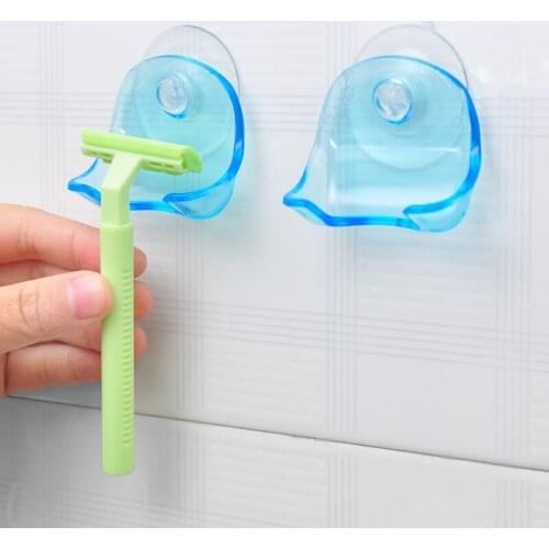 Clear Transparent Shaver Storage Rack Wall Hook Hangers Suction Type Shelf Shaving Knife Towel Sucker Bathroom Tools Accessories