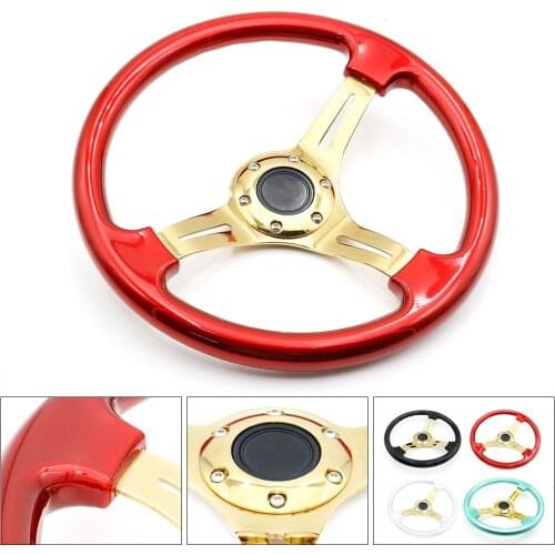 Racing Gold Car 350mm 14inch Steering Wheel ABS Steering Wheel