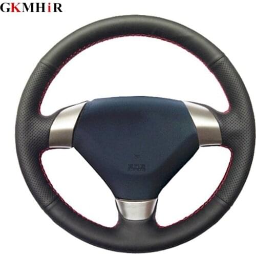 DIY Artificial Leather Hand-Stitched Black Car Steering Wheel Cover for Honda Accord 7 2002-2005 (3-Spoke)