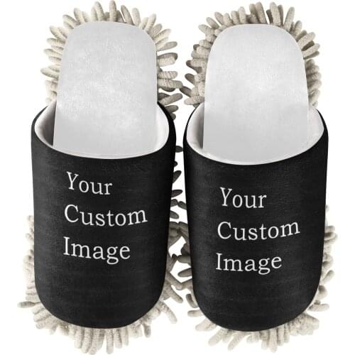 Custom Pattern Cleaning Slippers Unisex Dust Mop Slippers Microfiber Fabric Kitchen Bedroom House Floor Lazy Cleaning Shoes