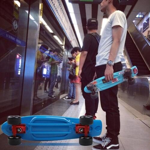 Skateboard big wheel banana board brushing Street single-warped fish board Children adult four-wheel skateboard