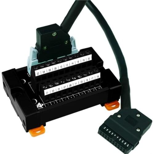 PLC-20P connector MIL data cable 20-pin terminal block PLC connection line with connector 20-pin adapter board plug