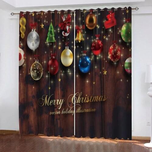 Bedroom living room windproof thickening blackout fabric black blackout christmas curtains stereoscopic curtains