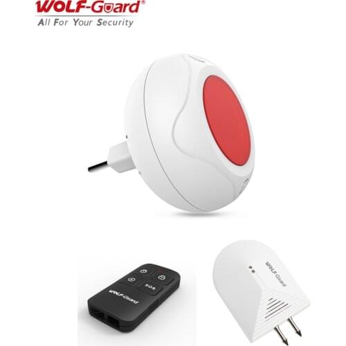 Wolf-Guard DIY Simple Wireless Home Alarm Security System Indoor Sound Flash Siren+Water Leaking Detector EU Plug 433MHZ