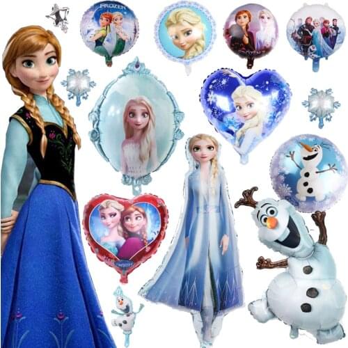 Frozen Elsa Anna Theme Balloon Girls Birthday Decoration Disposable Napkin Paper Plate Cup Tablecloth Party Supplies