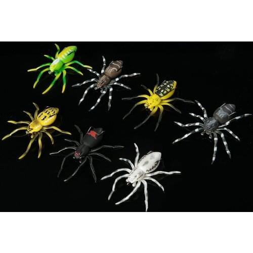 Wokotip 1pcs Spider Soft Bait 5cm 5g Silicone Bait Artificial Softbait Lures Weedless Fishing Lure with Realistic Design