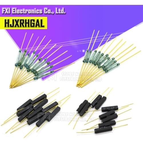 50pcs Reed Switch Plastic Type MKA14103 MKA10110 GPS-14B GPS-14A 2*14MM Anti-Vibration Damage Magnetic Switch Normally Closed