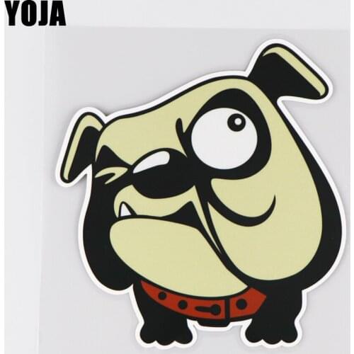 YOJA 13X14CM Animal Cute Dog Funny Decoration Car Sticker Cartoon Pattern Vinyl Decal 19A-0134