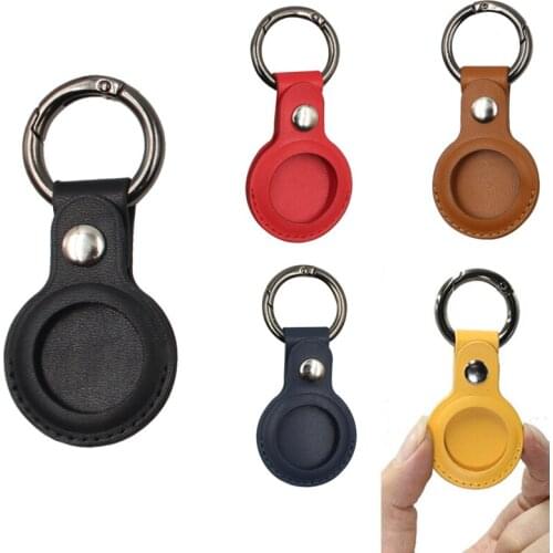Protection Case For Apple Airtags Locator Leather Protective Sleeve Tracker Anti-lost Device Keychain Protective Cover Hot