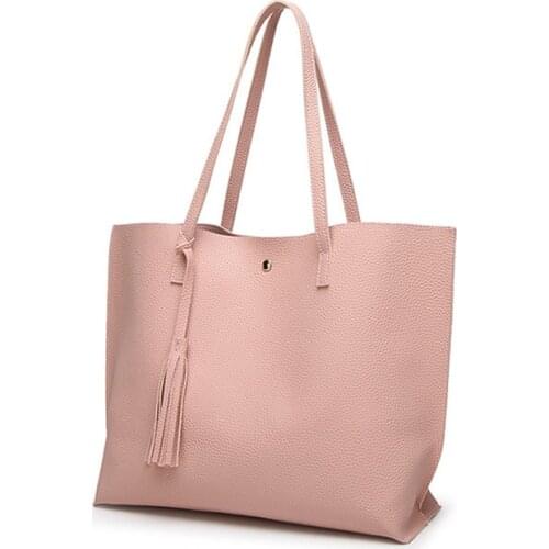 Women Big Capacity Top-handle Totes Crossbody Bag Casual Soft Leather Solid Color Shopping Handbags