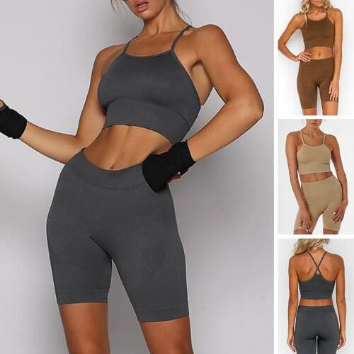Women Yoga Suit Sportswear Gym Fitness Clothing Workout Running Leggings Top Seamless Yoga Set Sport Clothes Training Tight