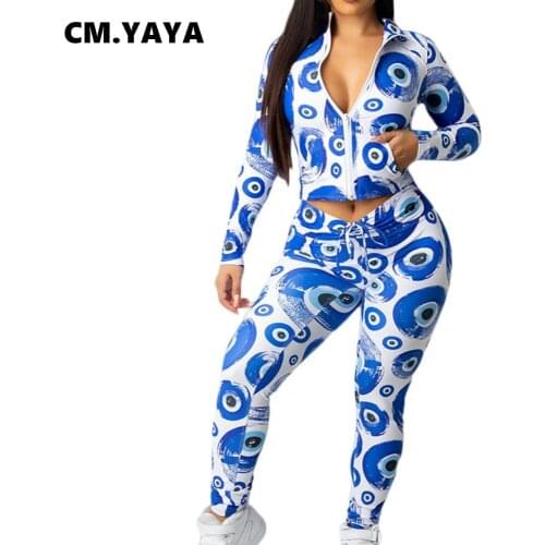 Lemon Gina Women Tracksuit Print Pockets Crop Tops + Drawstring Waist Pants Two 2 Piece Sets Fashion Casual Pants Set Fall