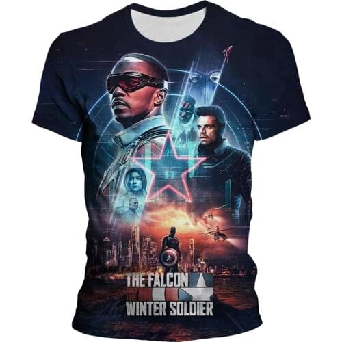 Falcon Winter Soldier Bucky Barnes Mens Clothes Marvel 3D Print Summer T Shirt For Women Cool Harajuku Children T-shirts Tops