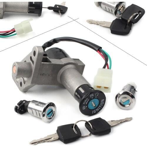 1Pcs Motorcycle Universal Ignition Switch Key Lock Gas Fuel Tank Cap Set For GY6 49 50cc Scooters Aluminum Alloy