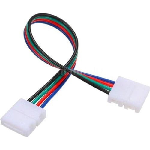 10pcs/lot 10mm 4pin RGB Connector Wire Double Jack Two End One End Wire For Connecting 5050 RGB Led Strip to Strip