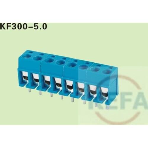 100pcs/lot Screw PCB Terminal Blocks KF300 KF300R 5.0mm 300V 16A KF300R-5.0 2P 3P Blue