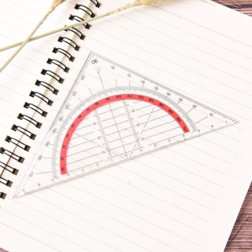 15cm Students Stationery Office Multi-function Set Square Triangle Multifunctional Ruler Protractor Triangle Coordinate Rulers