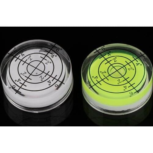 2pcs 32*12mm Round Bubble Level White Green Bullseye Spirit Level Measuring Tool 1 white + 1 green
