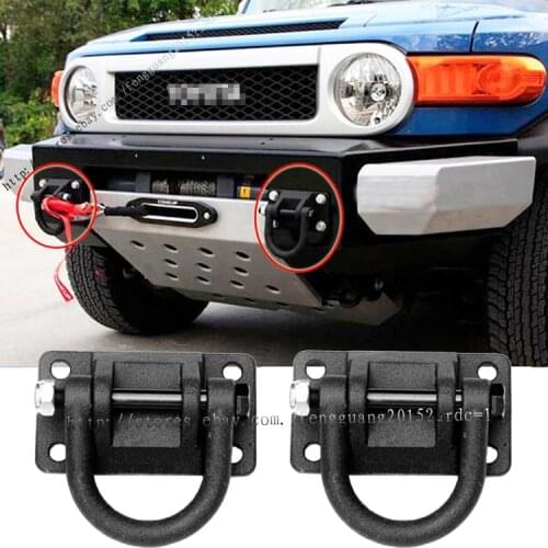 2pcs/set Front Black colour iron Trailer traction kit For Toyota FJ Cruiser 2007-2014