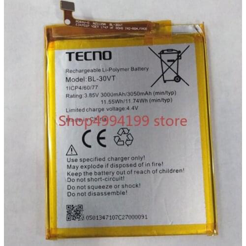 3.85V 3050mAh 100% brand new phone battery for TECNO BL-30VX BL-30VT battery