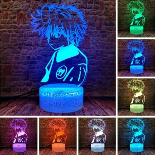 3D Illusion LED Nightlight Colorful Changing Table Light Cartoon Model Game Killua Zoldyck Anime action & toy figures