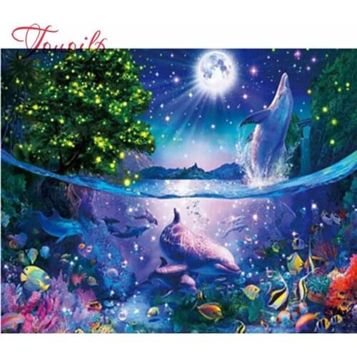 5D diamant peinture océan paysage plein diamant mosaïque broderie paysage point de croix diamant dessiner décoration de la maiso