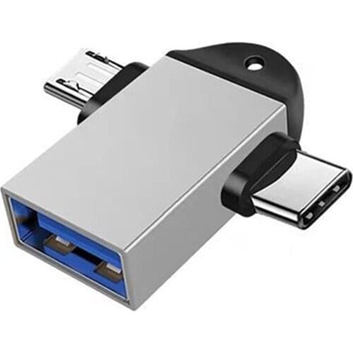 2-in-1 Type-C Micro USB OTG Adapter For Android Data Transmit Adapter For Tablet Hard Disk Phone OTG Adapter