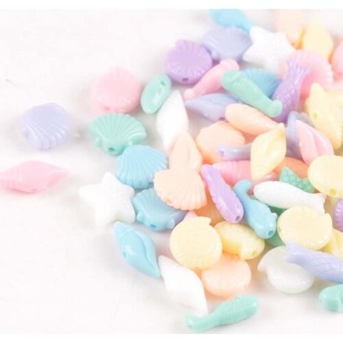 6-15mm 50Pcs Mixed Color Acrylic marine life Spacer Beads Fit Jewelry Handmade YKL0123X
