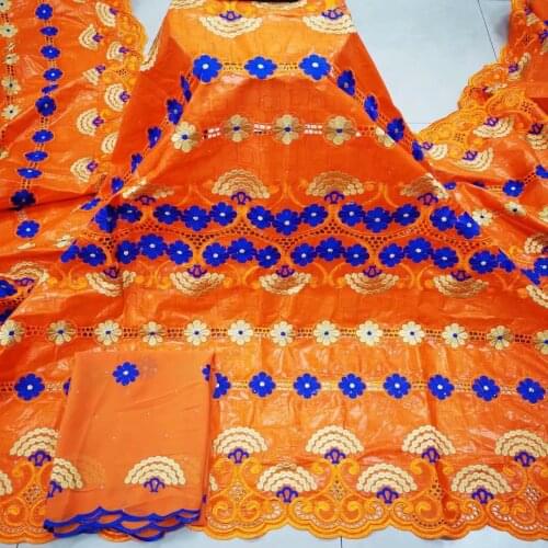 Bazin Riche Fabric For Women 100% Cotton African Basin Jacquard Brocade Material Basin Riche Fabric With Nigerian Scarf 7Yards