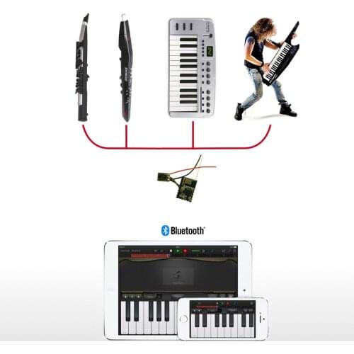 Wireless MIDI Adapter for Robkoo Bluetooth Module Free Cable Battery Electric Blowpipe Keyboard Synthesizer