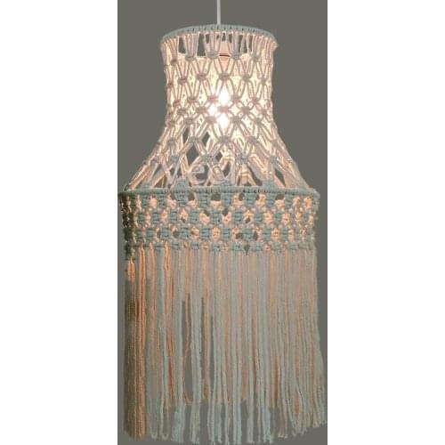 Bohemia Dining Room Chandelier Hand Woven Cotton Rope Pendant Lamp Restaurant Living Room Bedroom Cafe Bar Creative Drop Light