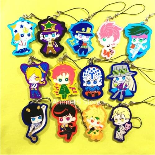 JoJos Bizarre Adventure Keychain Figure Kujo Jotaro Higashikata Josuke Rohan Kishibe Acrylic Keyring Bag Pendant for Gift