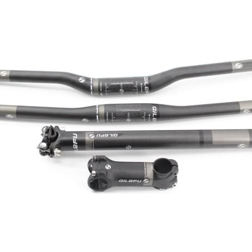 Brand New QILEFU Mountain bike matt 3K carbon handlebar seatpost stem bicycle MTB sets Free shipping