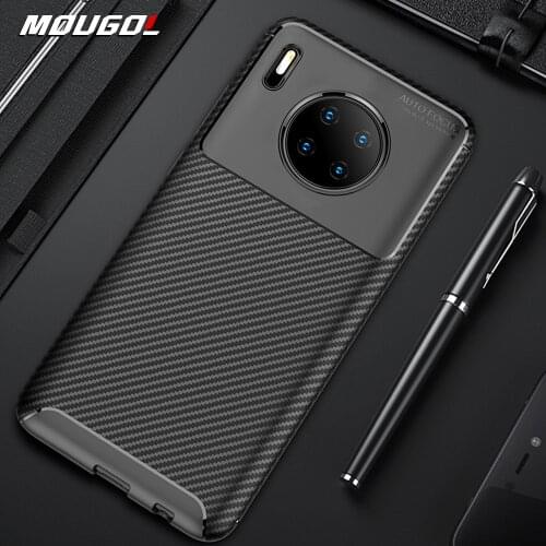 For Huawei Mate 30 Pro Case Luxury Carbon Fiber Cover Full Protection Phone For Huawei Mate30 30 Pro Cover Flex Shell Bumper