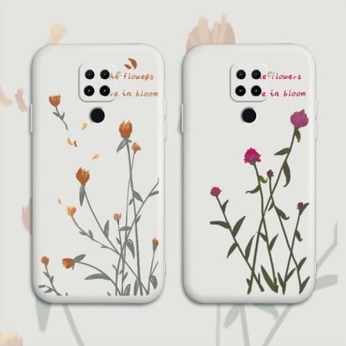 Pink Rose Phone Case For Xiaomi Redmi 9 9A Note 9 9T 8 7 Pro K40 K30 K20 Liquid Silicone Cover