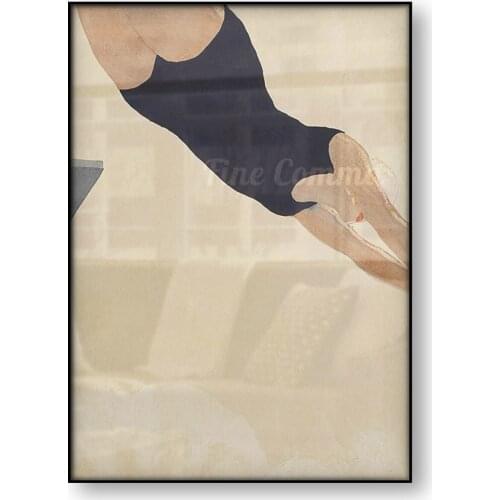 Diving Onchi Koshiro Vintage Poster Japanese Art Woodblock Print Canvas Painting Japan Wall Art Antique Home Decoration Picture