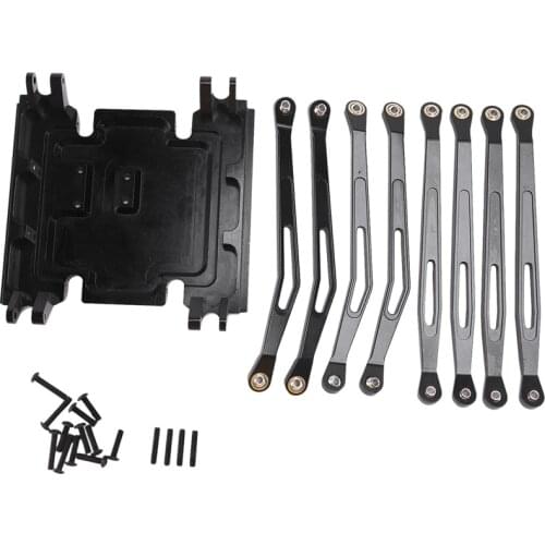 For 1/10 Rc Axial Wraith Full Aluminum Skid Plate with 8 Suspension Link Rod