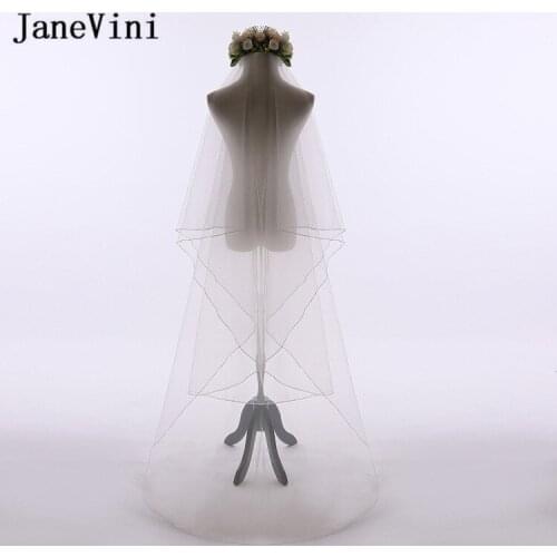 JaneVini Simple One Layer Veil Ivory /White 3M Soft Tulle Long Wedding Veils with Comb Cathedral Veil Women Wedding Accessories