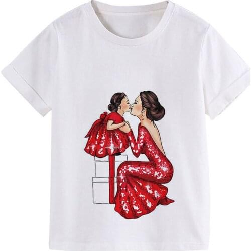 New Three-color Super Mom Baby Girl Tshirt Fashion Boys T Shirts Mother And Baby Love Life Lovely Print Kawaii Kids T Shirt Cozy