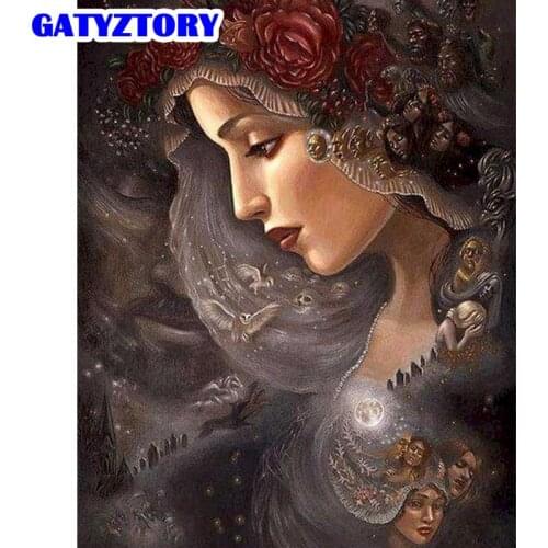 GATYZTORY Painting By Numbers Kits For Adults Hand Made Framed On Canvas Woman Figure Picture By Number Home Arts DIY Gift
