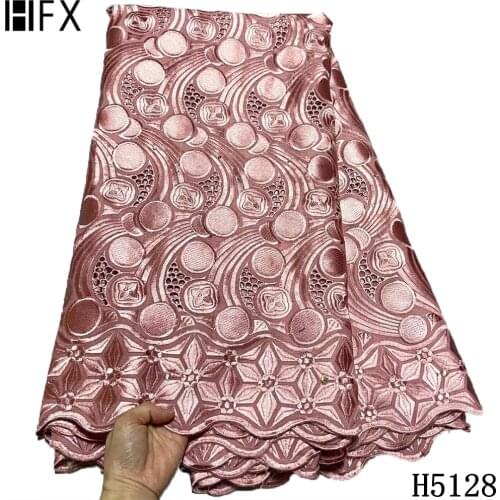 HFX french lace fabric with Luxury Handmade Beads Lace Fabric latest african lace 2021 African brocade sequin lace fabric