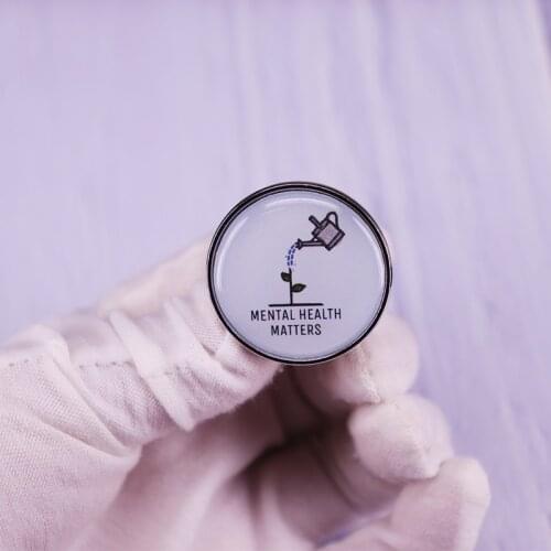 Mental Health Matters Pin Watering Can Plant Brooch Jackets Jeans Fashion Jewelry Accessories