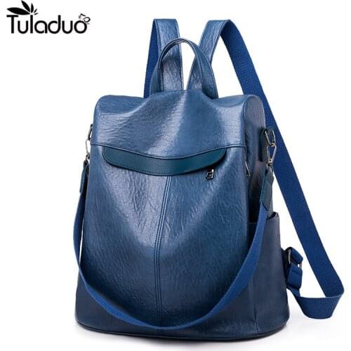 Quality Leather Anti-thief Women Backpack Large Capacity Hair Ball School Bag for Teenager girls Male Travel Bags