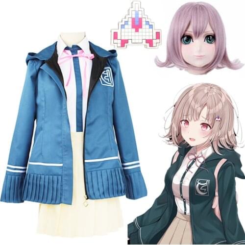 Anime Danganronpa 2 Chiaki Nanami Cosplay Costume School Uniform Halloween Costume For Women Girls