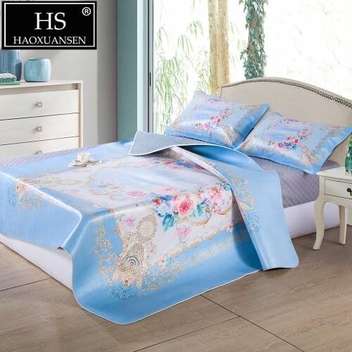 Three piece suit floral floral pattern 8 kg Full grain leather mat Cowhide mat Air conditioner mat thick 3.2 MM King Queen Size