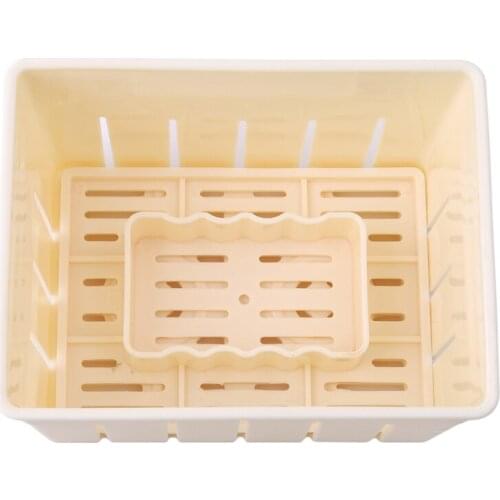 Hot Sell Plastic Tofu Press Mould Homemade Tofu Mold Soybean Curd Tofu Making Mold With Cheese Cloth Kitchen Cooking Tool Set