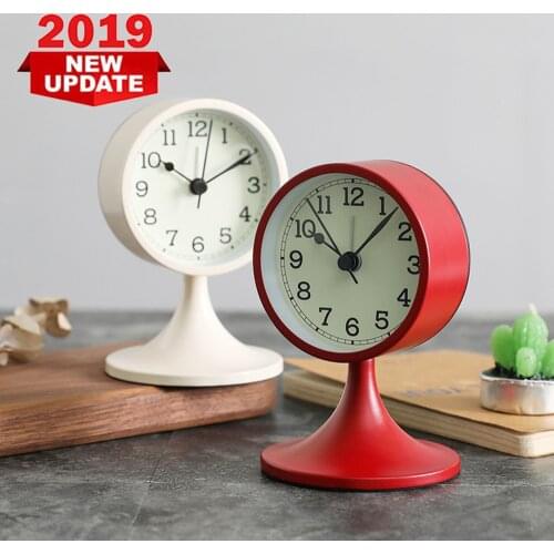Metal Non-radiation Bed Head Mute Alarm Clock Environmental Protection Living Room Bedroom Clock Retro Classic Student Pointer S